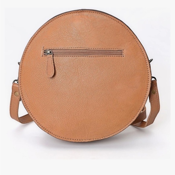 Cowgirl Western style authentic tooled leather crossbody bag with cow hyde - Picture 3 of 5